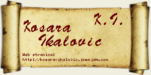 Kosara Ikalović vizit kartica